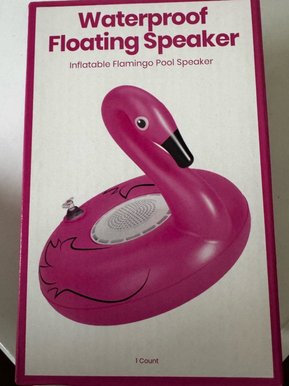 Inflatable Flamingo Pool Speaker - Bright Pink